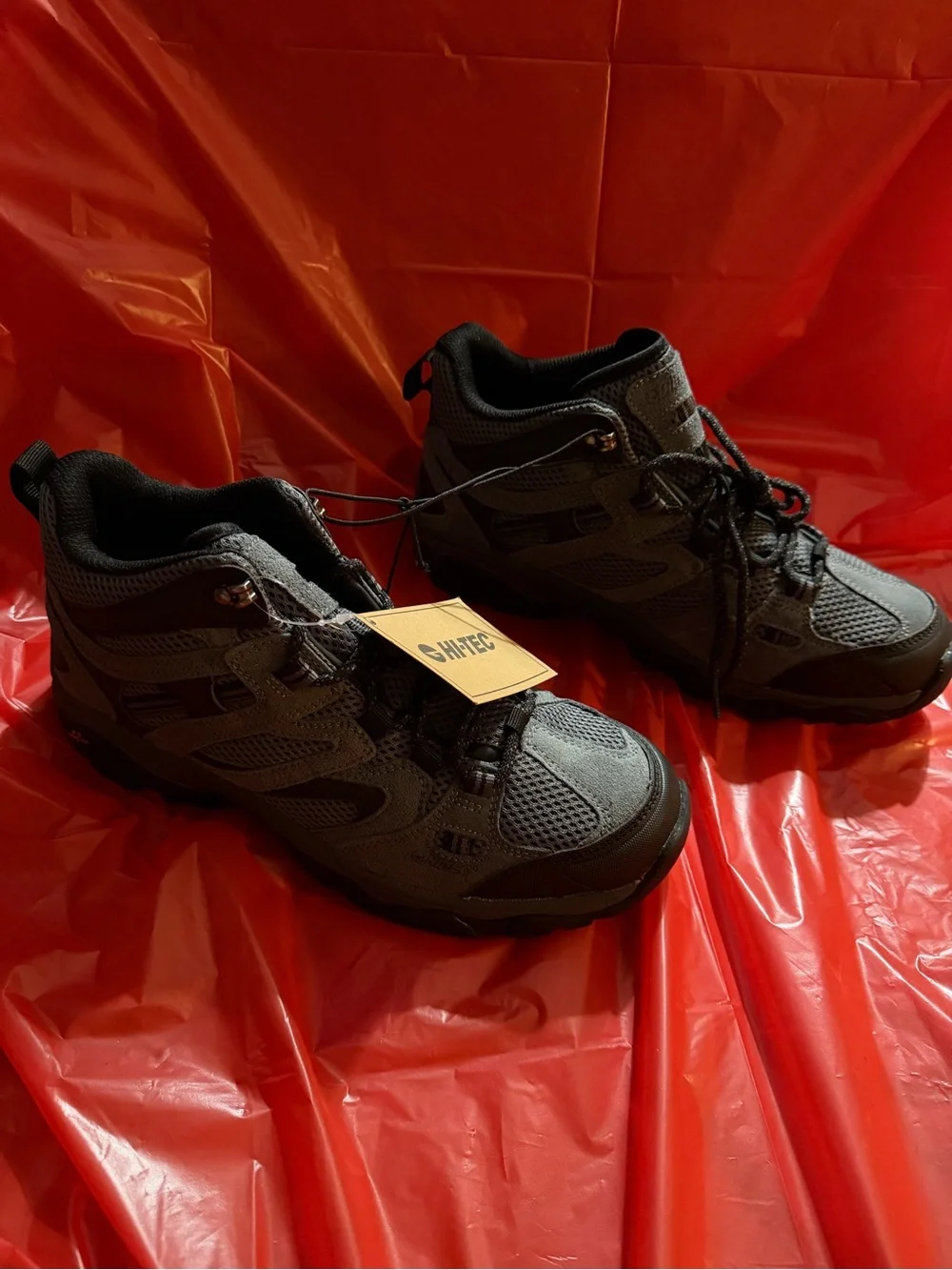 Hi-Tec Ravus Mid Men's Hiking Shoes Gray/Black US 9.5 Medium M RAVUS